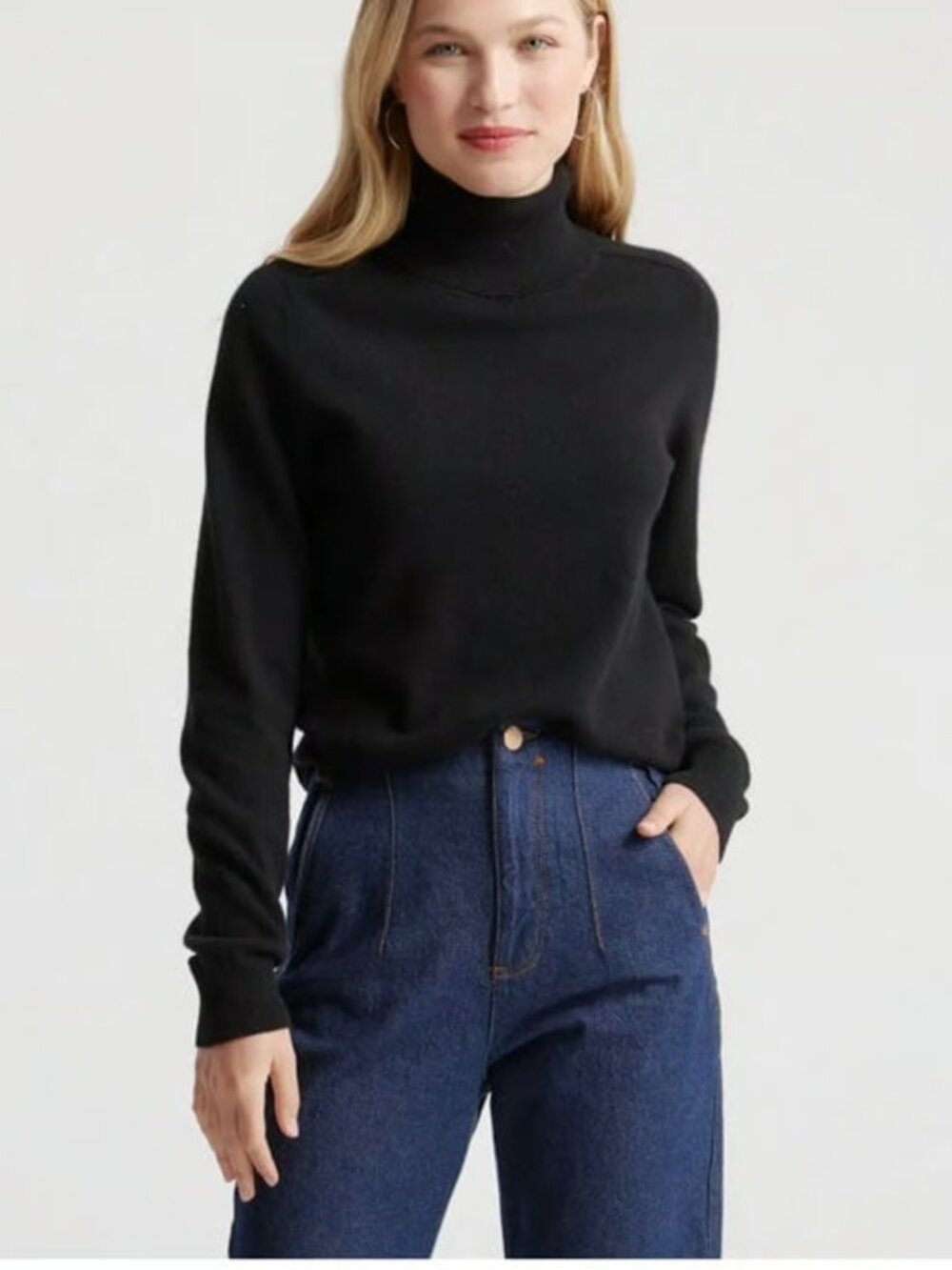Quince Mongolian Cashmere Turtleneck Sweater Black, Size M, New with Tag
